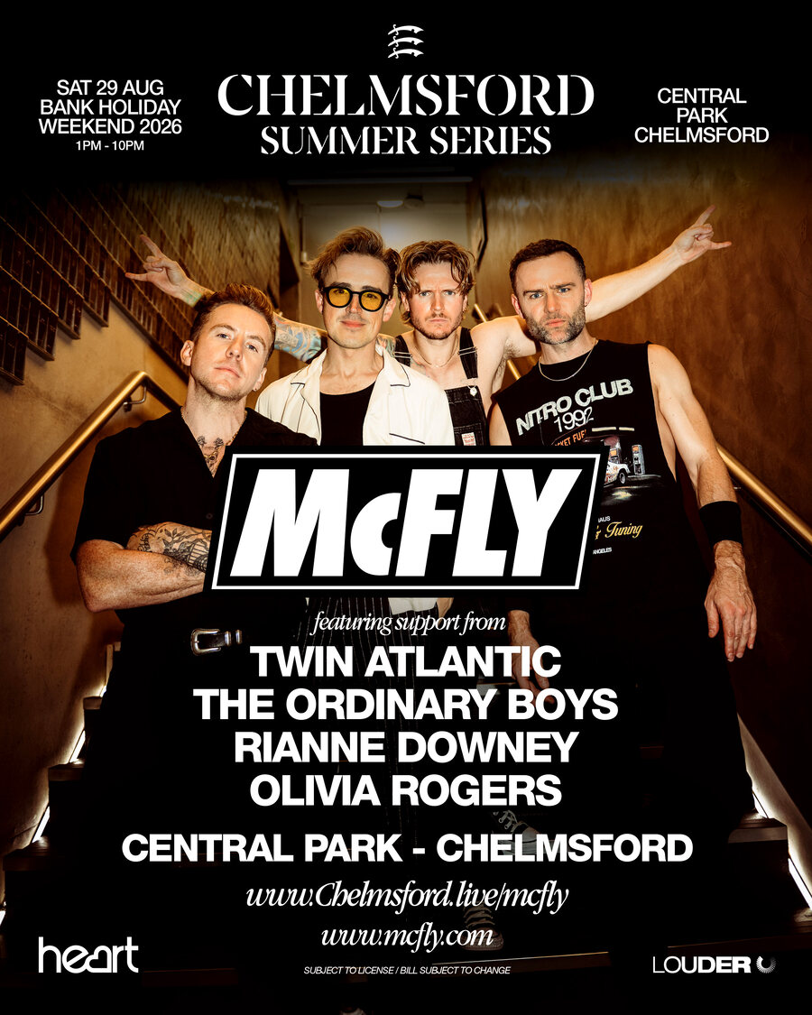 McFly headline Saturday 29 August with Twin Atlantic, The Ordinary Boys and Rianne Downey